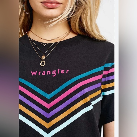 Wrangler Rainbow Stripe Tee, Size XS - Picture 1 of 5
